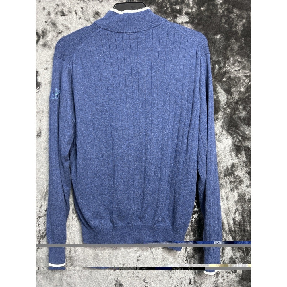 Peter Millar Men's Size: Large Blue‎ Cashmere Blend Golf Sweater Sea Island - Picture 2 of 11